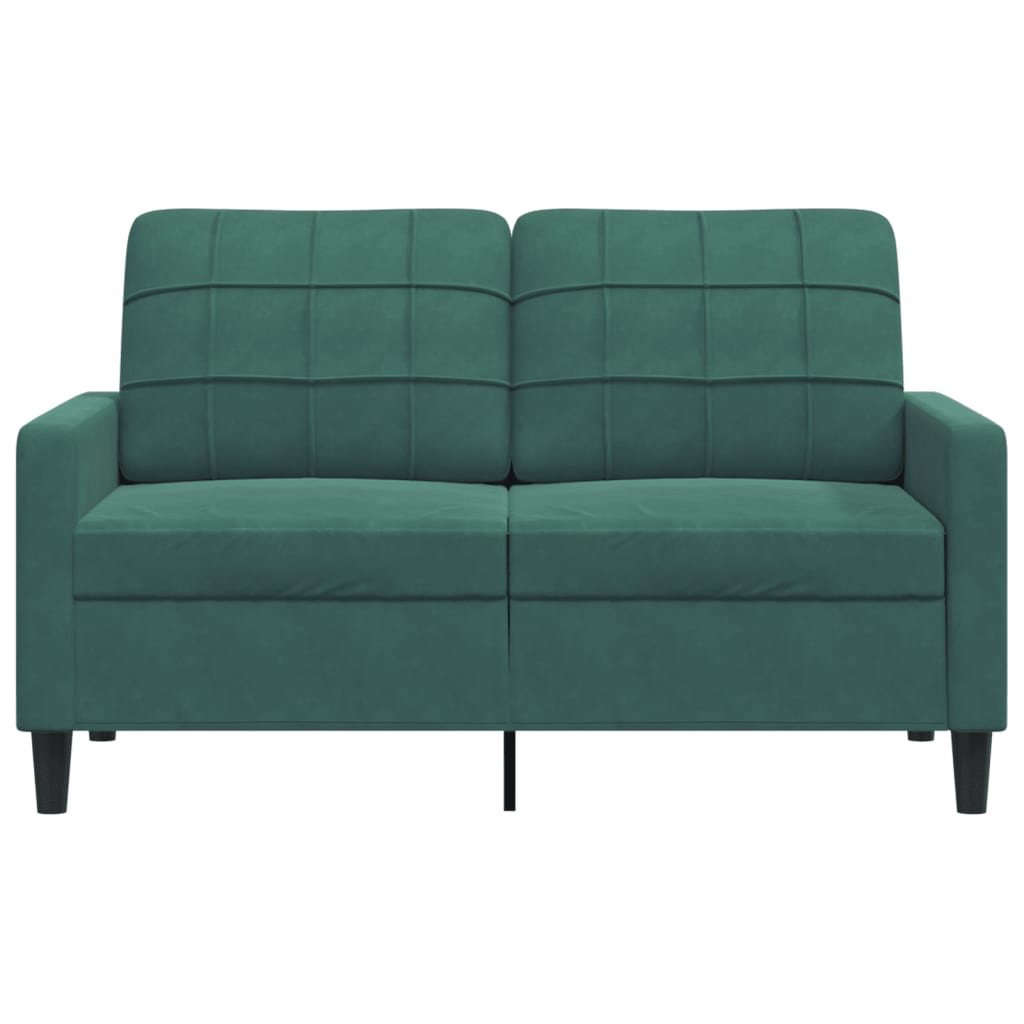 2-seater sofa dark green 120 cm velvet