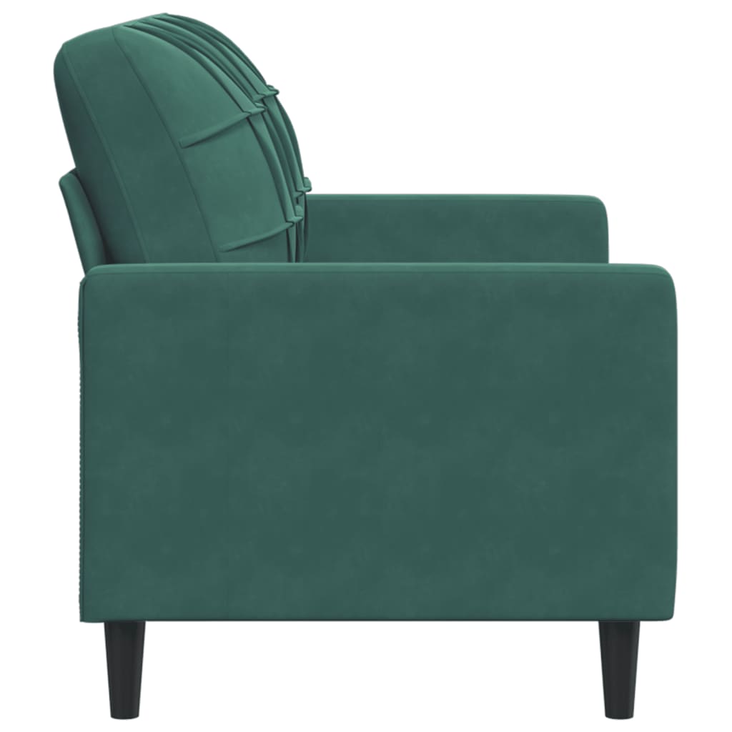 2-seater sofa dark green 120 cm velvet