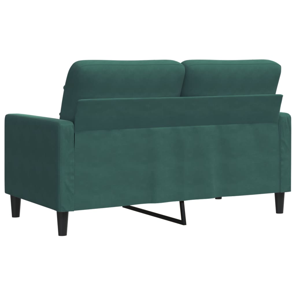 2-seater sofa dark green 120 cm velvet