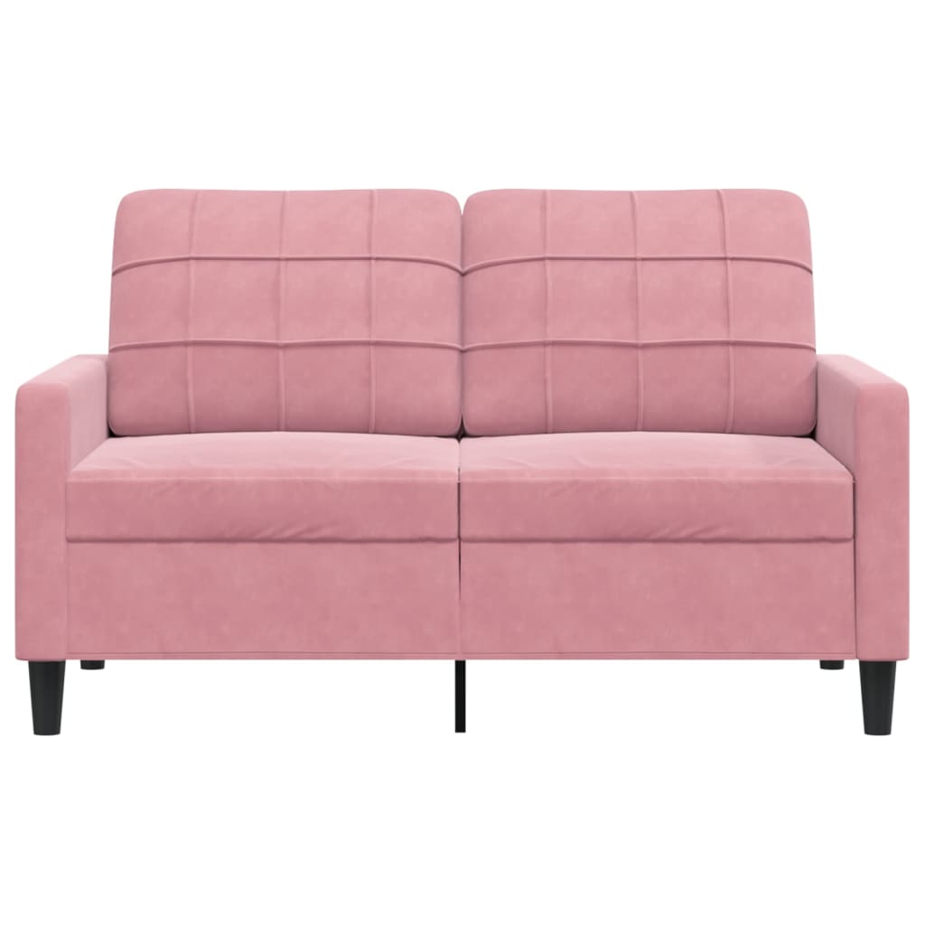 Canapé 2 places rose 120 cm velours