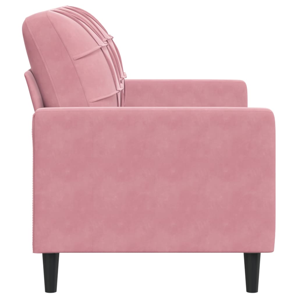 Canapé 2 places rose 120 cm velours