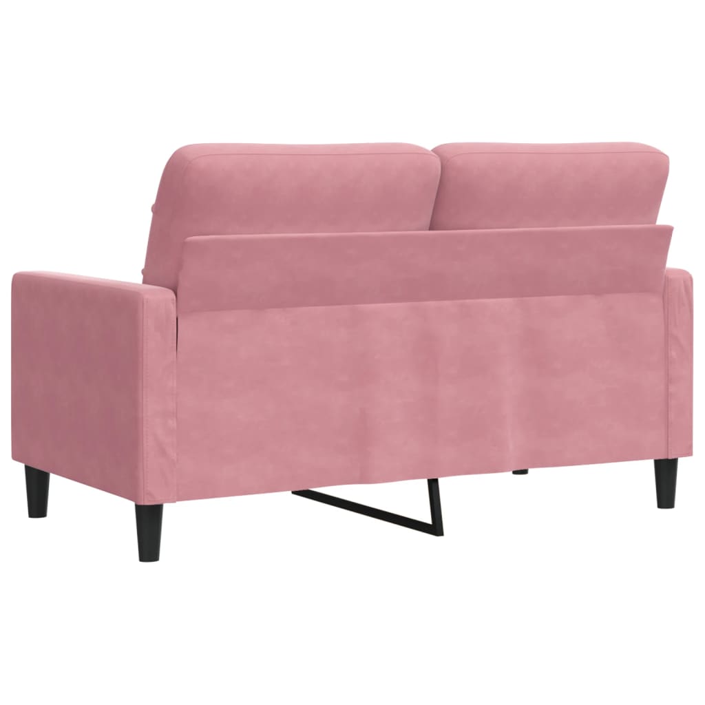 Canapé 2 places rose 120 cm velours