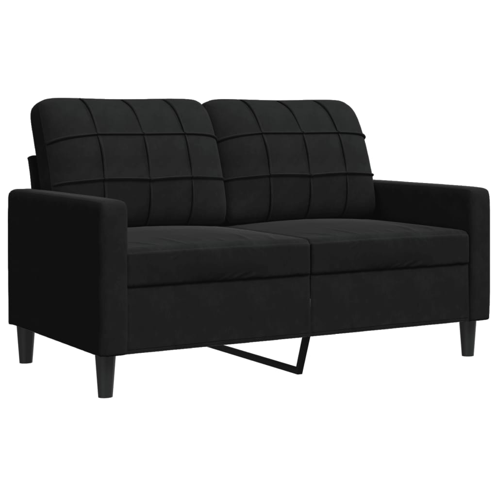 Canapé 2 places velours noir 120 cm
