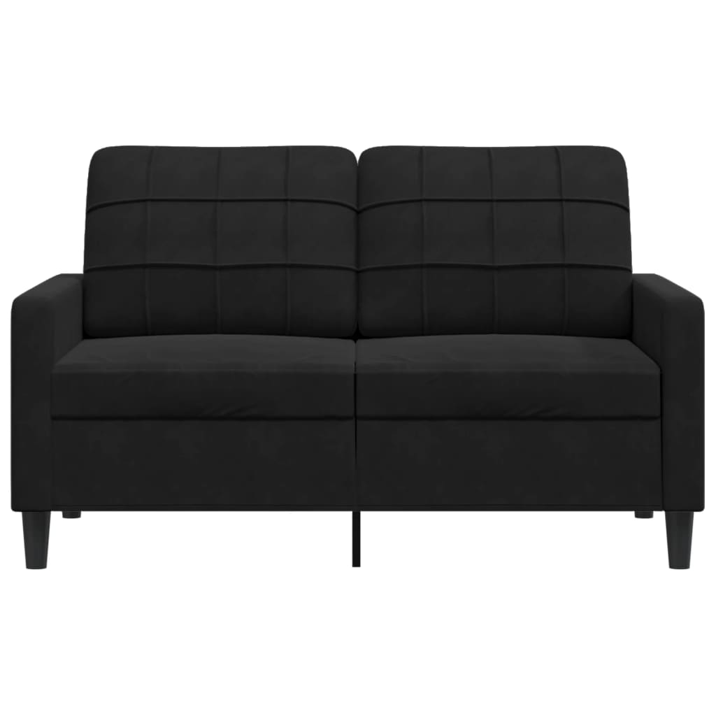 Canapé 2 places velours noir 120 cm