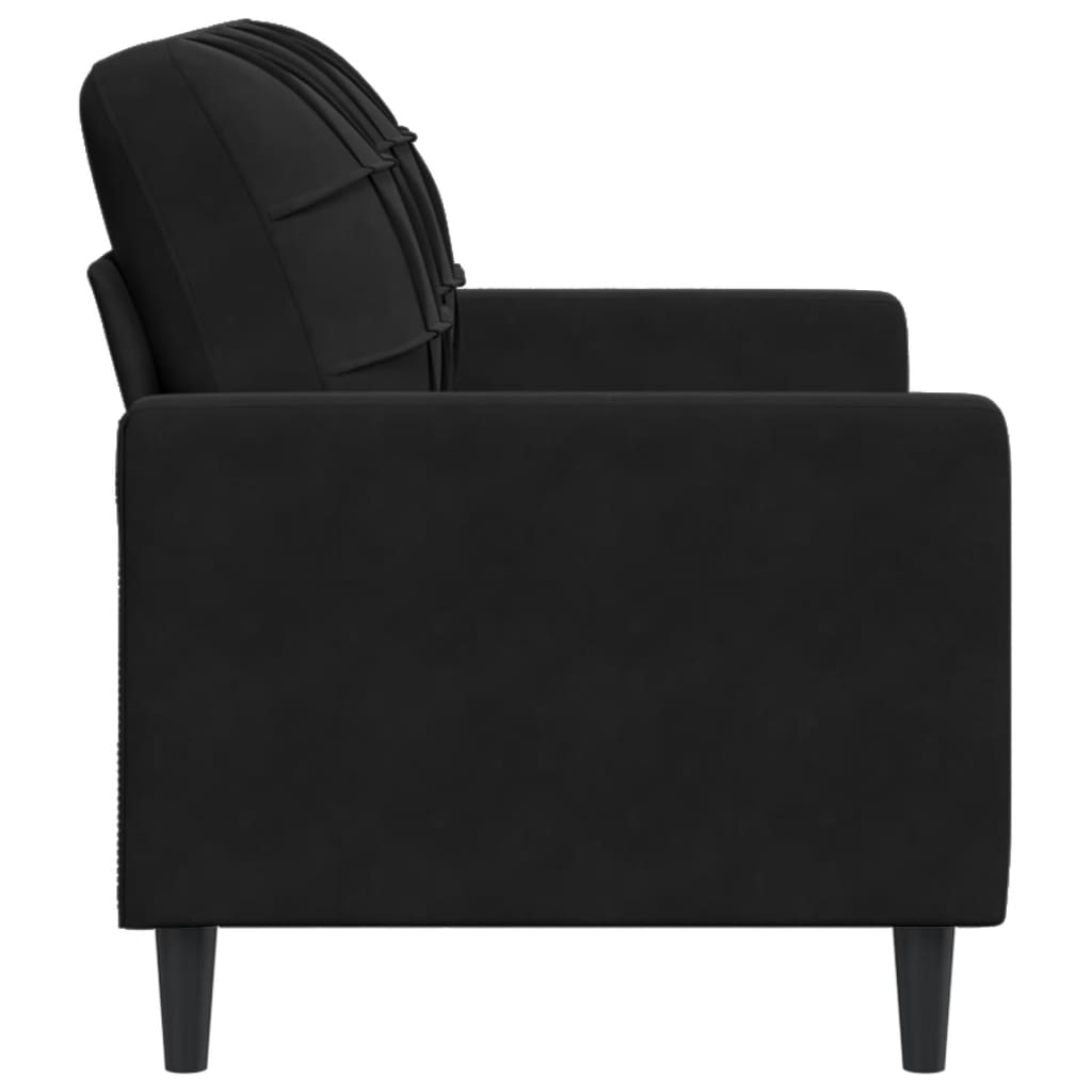 Canapé 2 places velours noir 120 cm