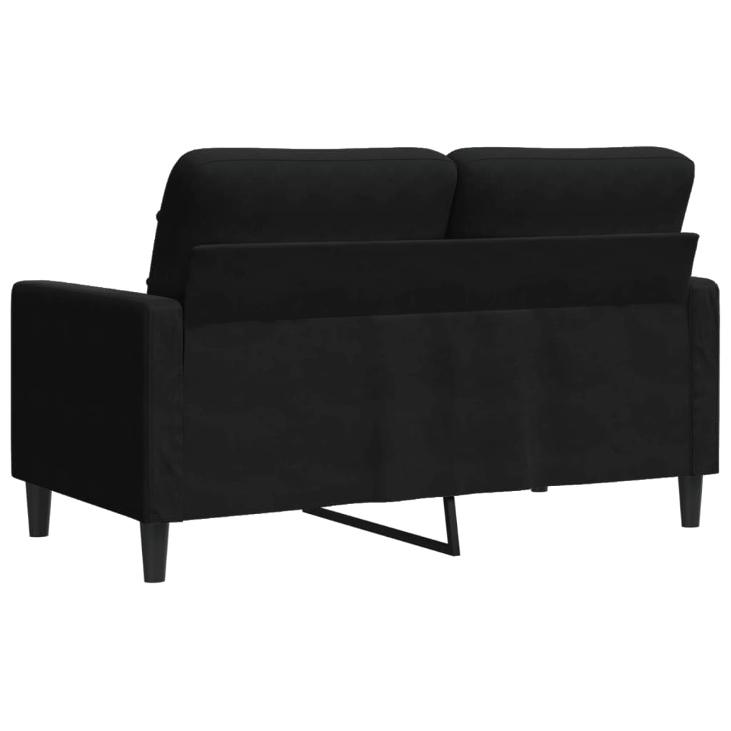 Canapé 2 places velours noir 120 cm