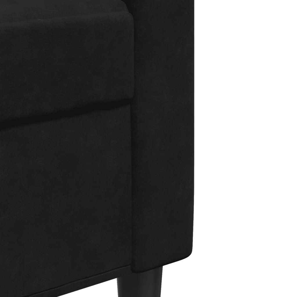 Canapé 2 places velours noir 120 cm