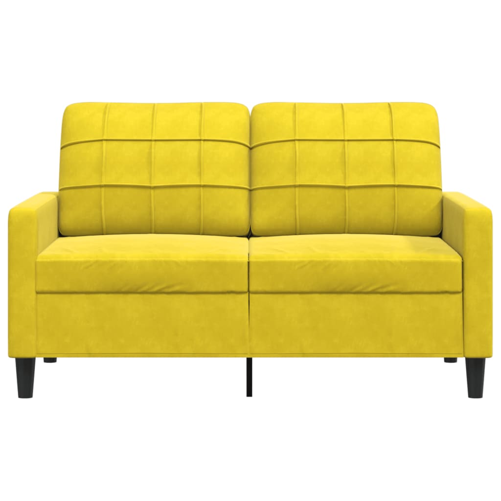 Canapé 2 places jaune 120 cm velours
