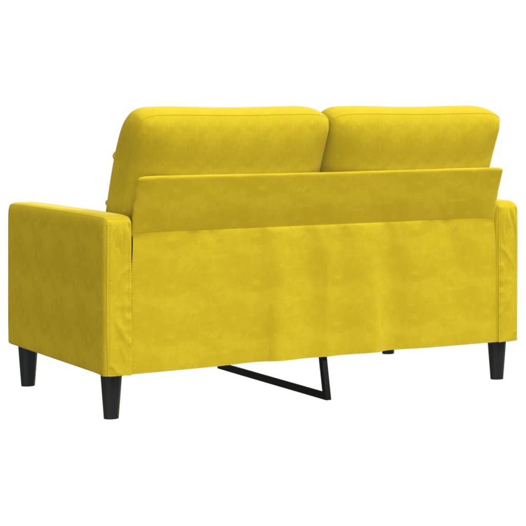 Canapé 2 places jaune 120 cm velours