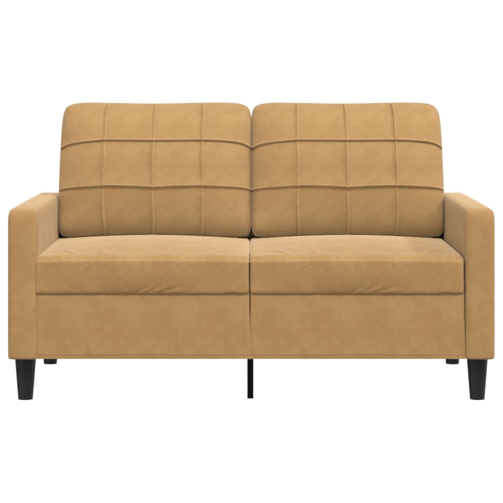 Canapé 2 places marron 120 cm velours