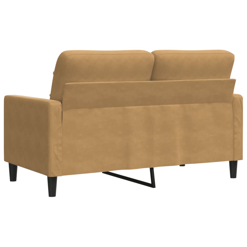Canapé 2 places marron 120 cm velours