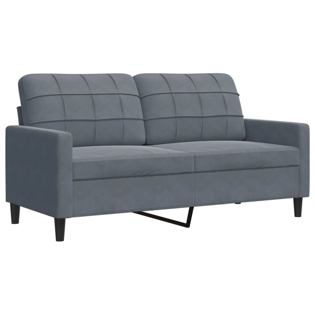 Canapé 2 places velours gris foncé 140 cm
