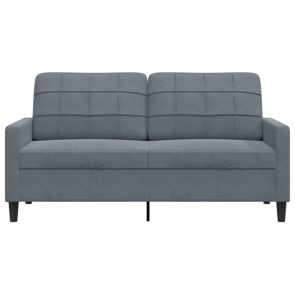 Canapé 2 places velours gris foncé 140 cm