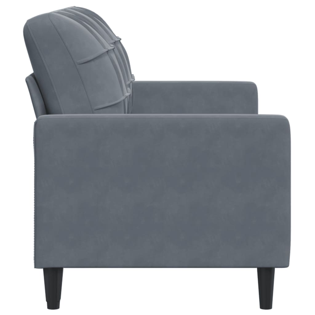 Canapé 2 places velours gris foncé 140 cm