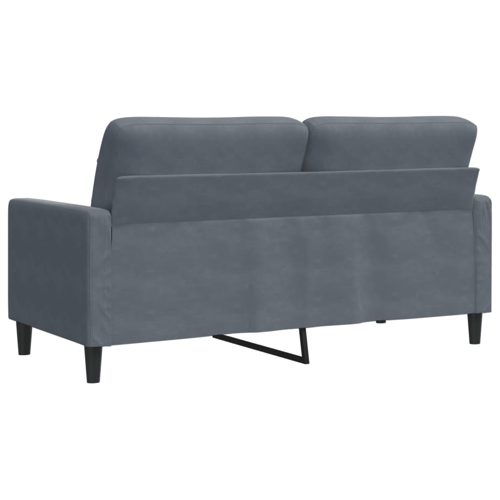 Canapé 2 places velours gris foncé 140 cm