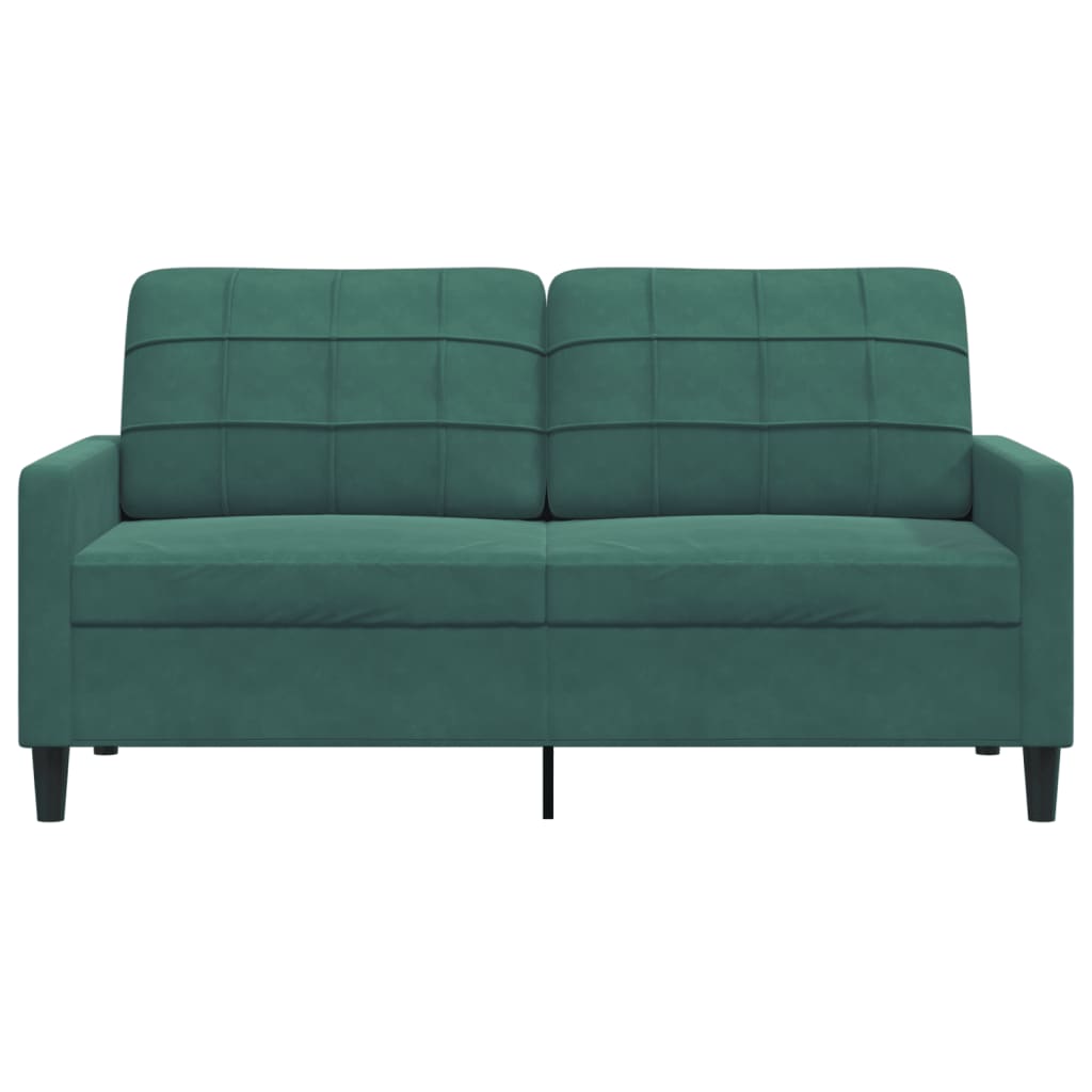 Canapé 2 places velours vert foncé 140 cm