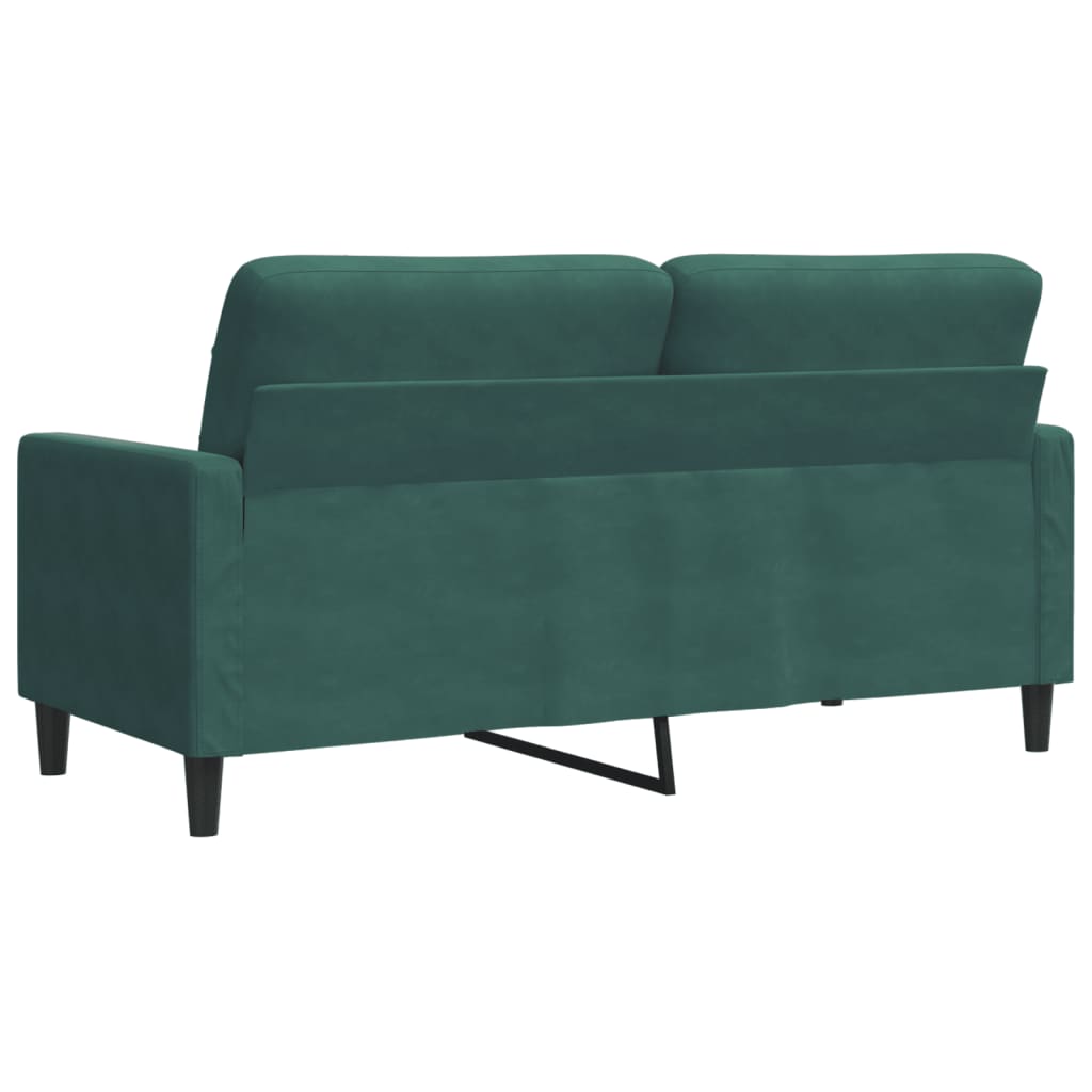 Canapé 2 places velours vert foncé 140 cm