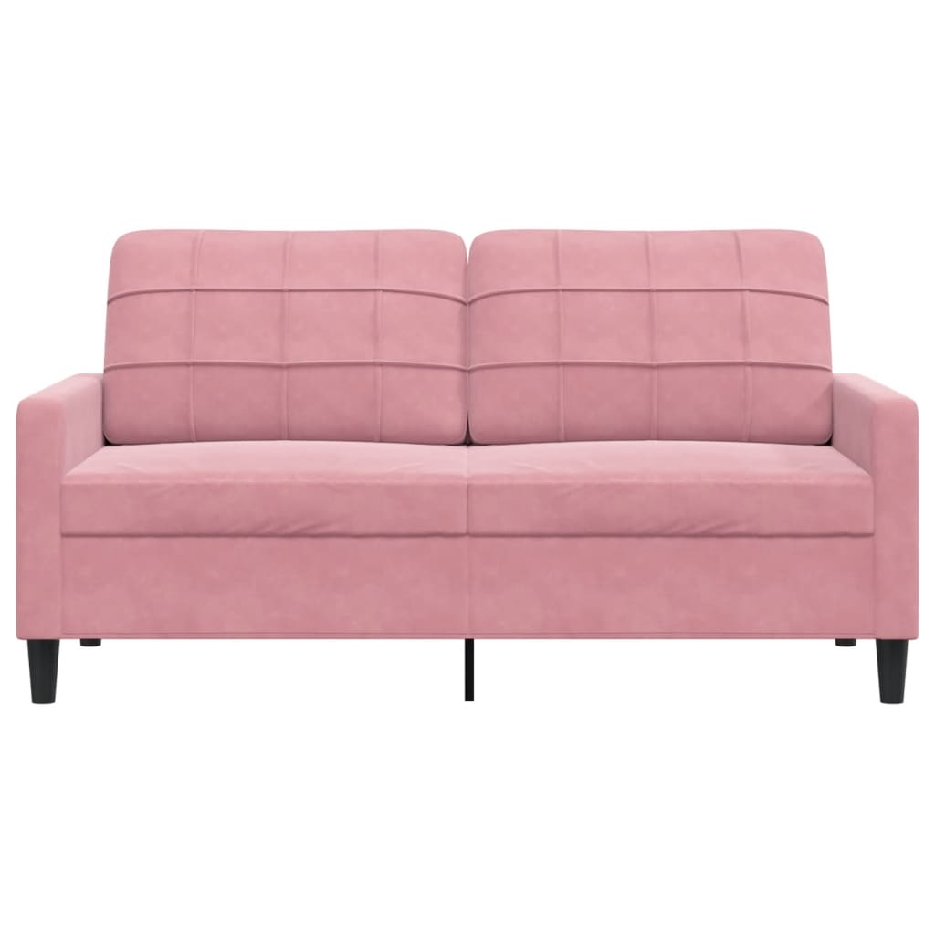 Canapé 2 places rose 140 cm velours