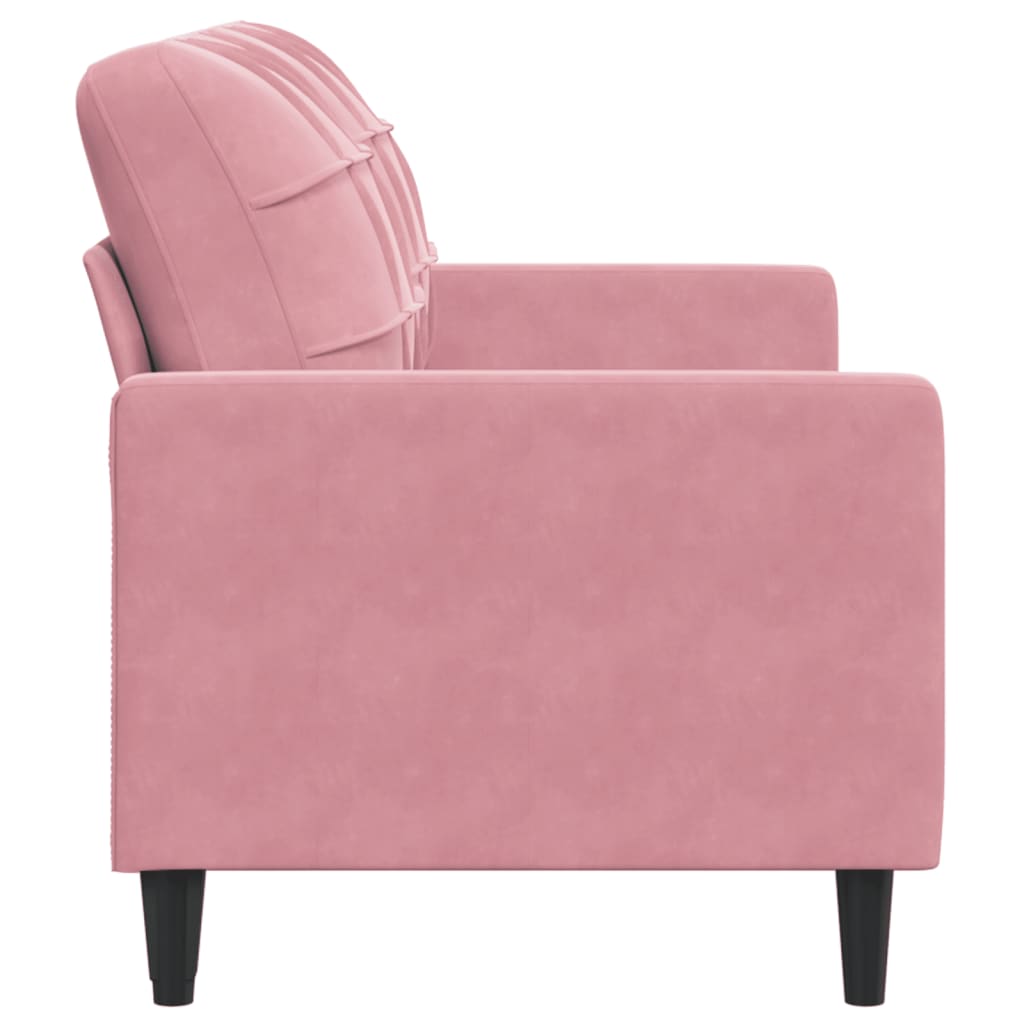 Canapé 2 places rose 140 cm velours