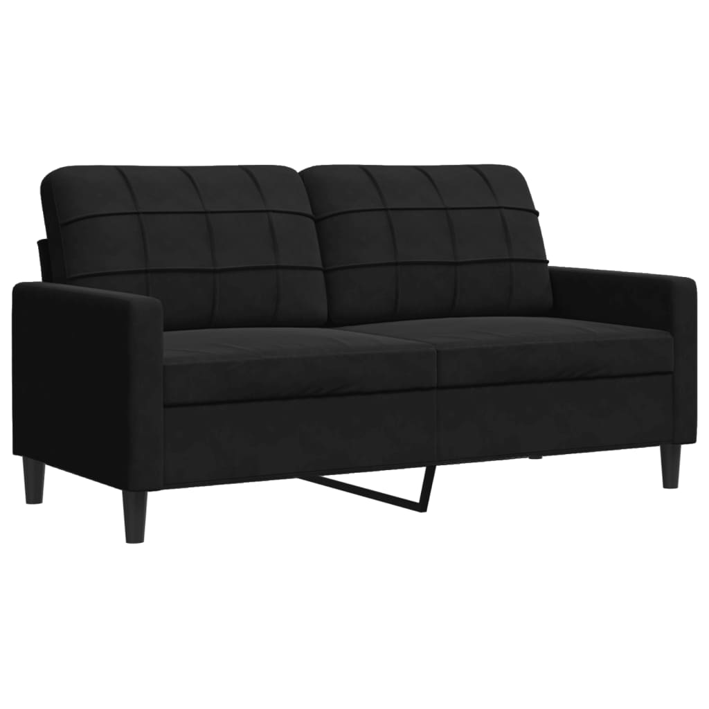 Canapé 2 places velours noir 140 cm