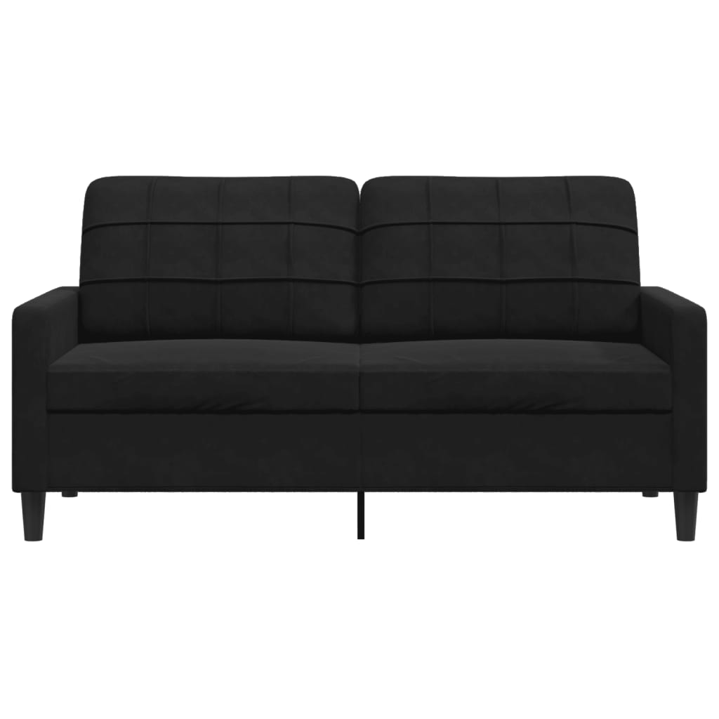 Canapé 2 places velours noir 140 cm