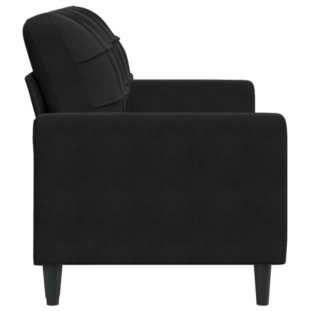Canapé 2 places velours noir 140 cm
