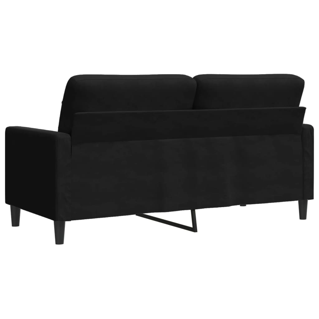 Canapé 2 places velours noir 140 cm