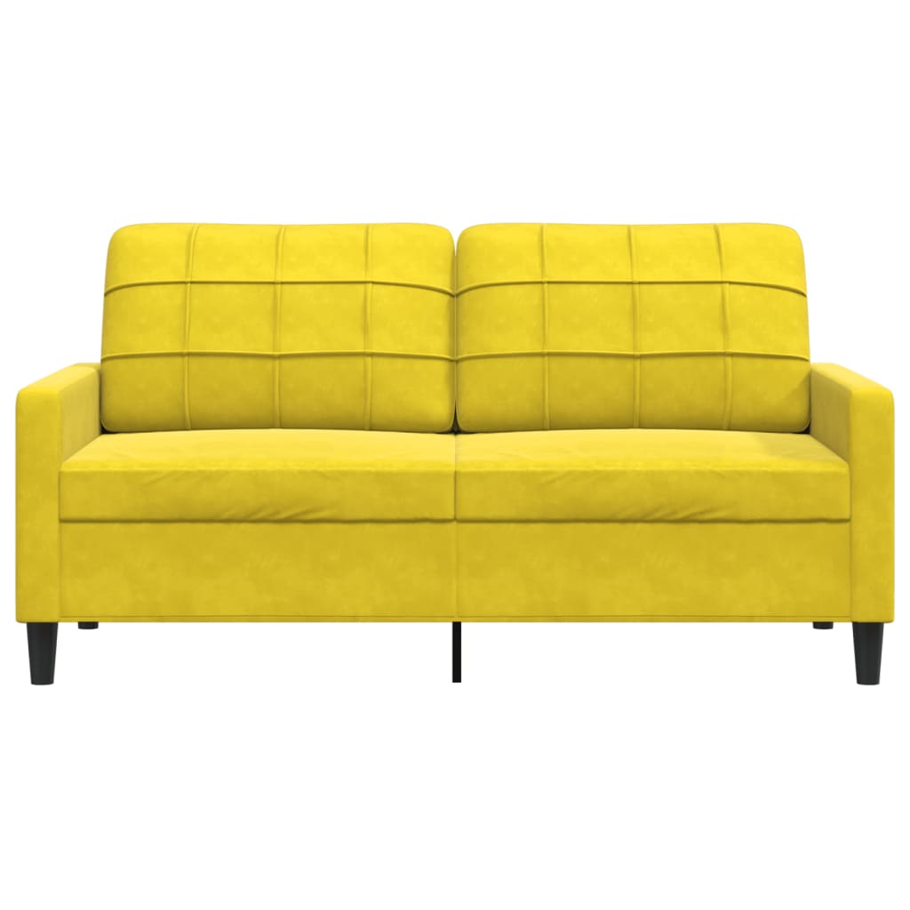 Canapé 2 places jaune 140 cm velours
