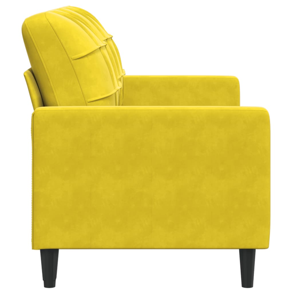 Canapé 2 places jaune 140 cm velours