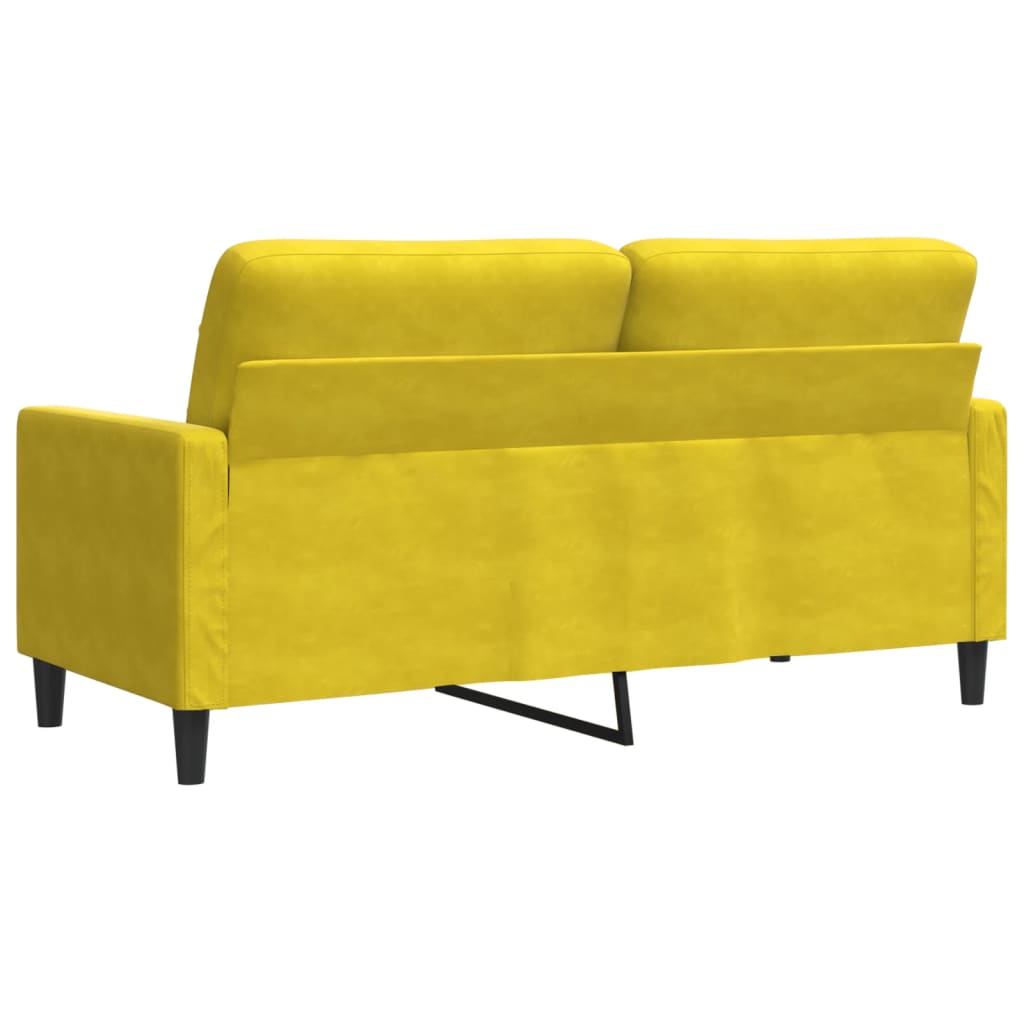 Canapé 2 places jaune 140 cm velours