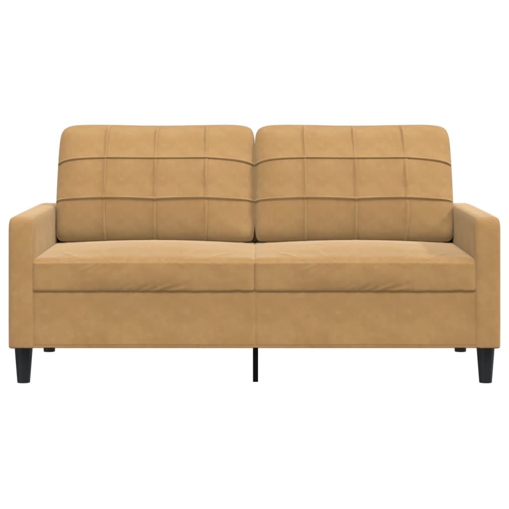Canapé 2 places marron 140 cm velours