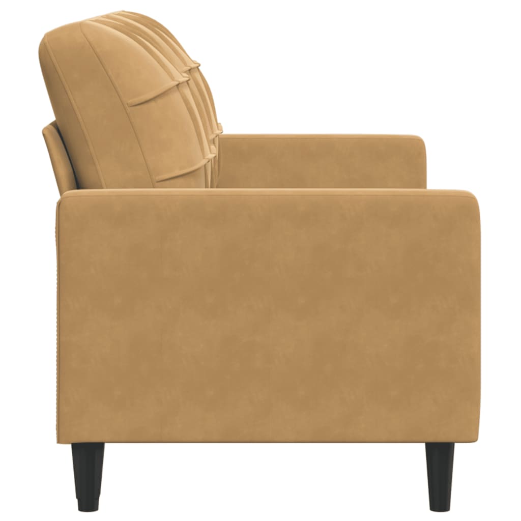 Canapé 2 places marron 140 cm velours