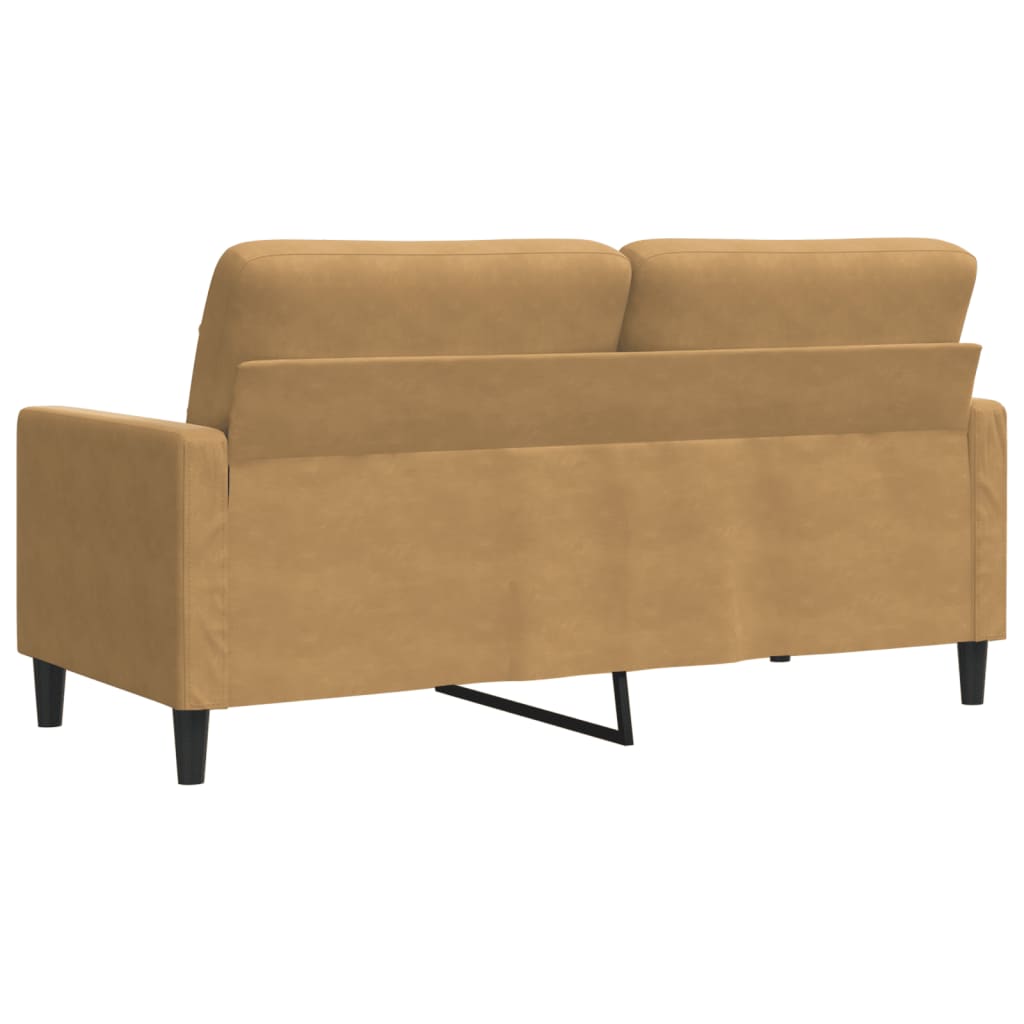 Canapé 2 places marron 140 cm velours