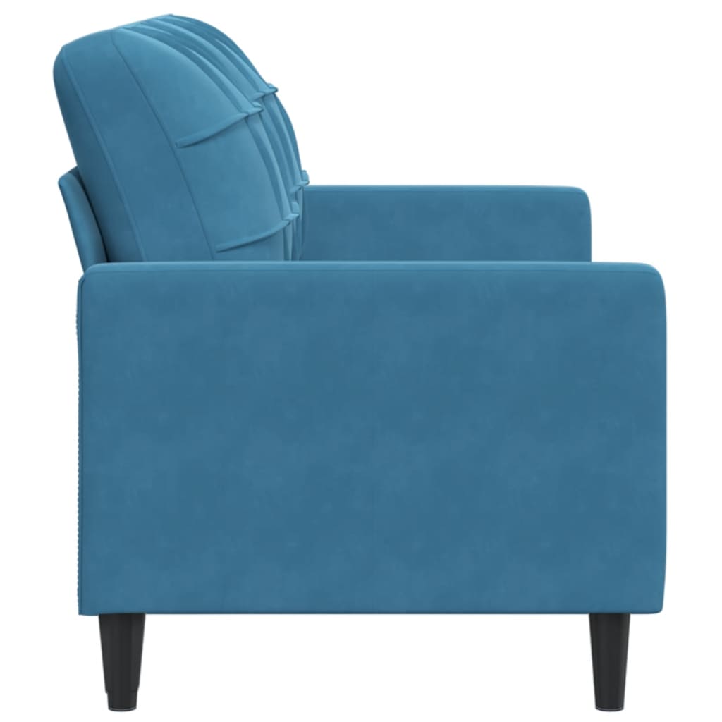 Canapé 2 places velours bleu 140 cm