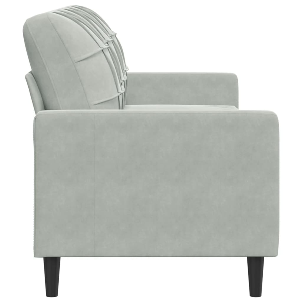 Canapé 3 places gris clair 180 cm velours
