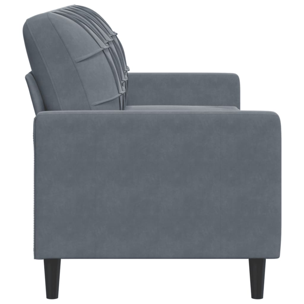 Canapé 3 places velours gris foncé 180 cm