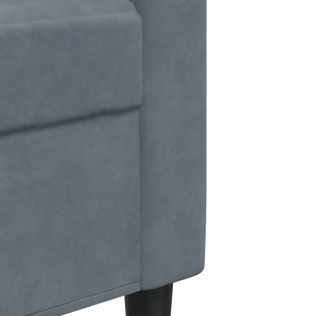 Canapé 3 places velours gris foncé 180 cm