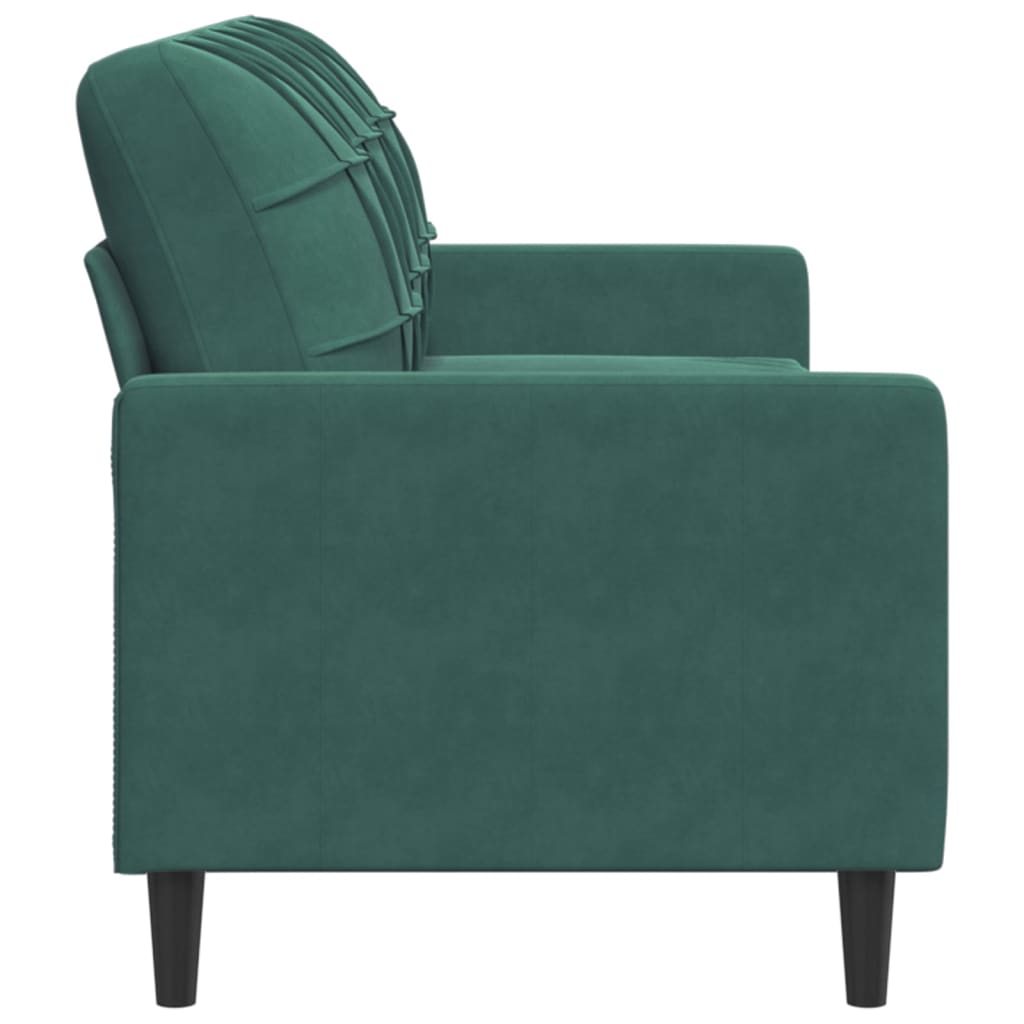 Canapé 3 places velours vert foncé 180 cm
