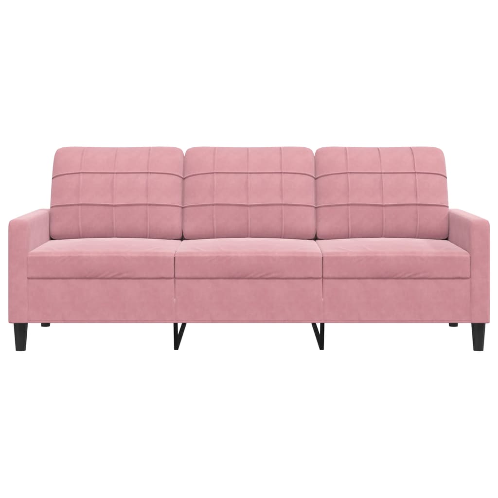 Canapé 3 places rose 180 cm velours