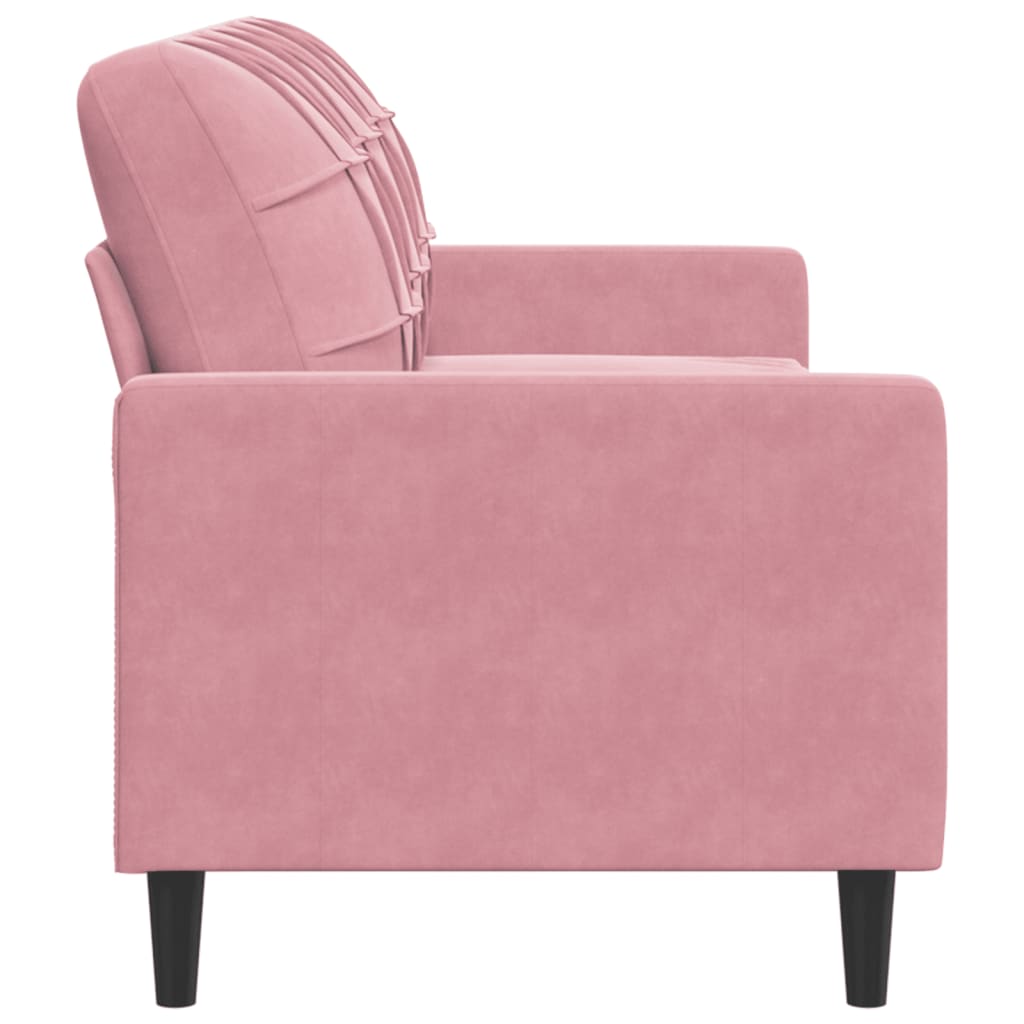Canapé 3 places rose 180 cm velours