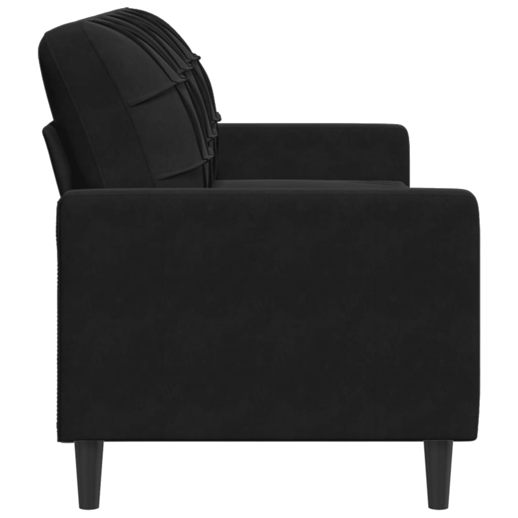 Canapé 3 places velours noir 180 cm