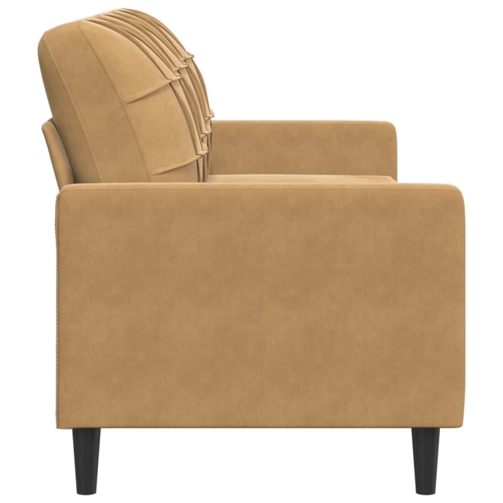 Canapé 3 places marron 180 cm velours