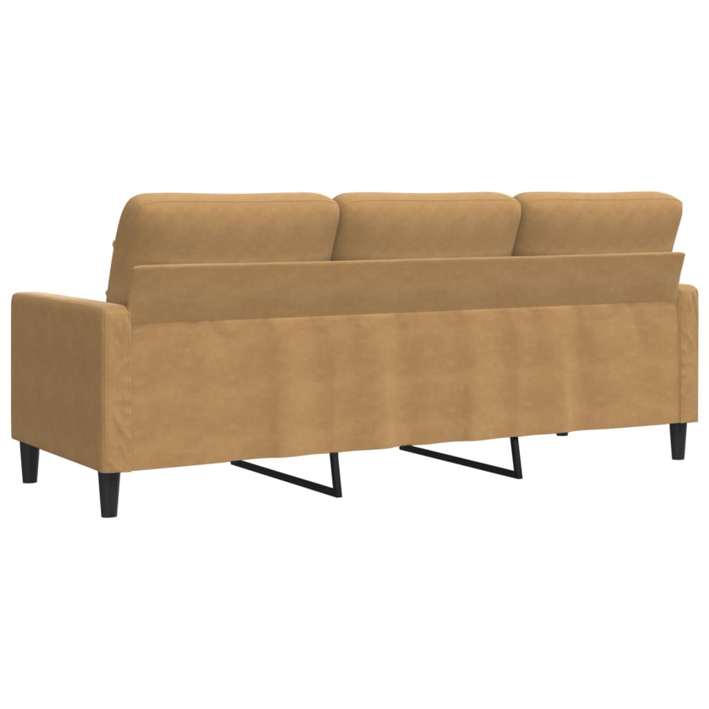 Canapé 3 places marron 180 cm velours