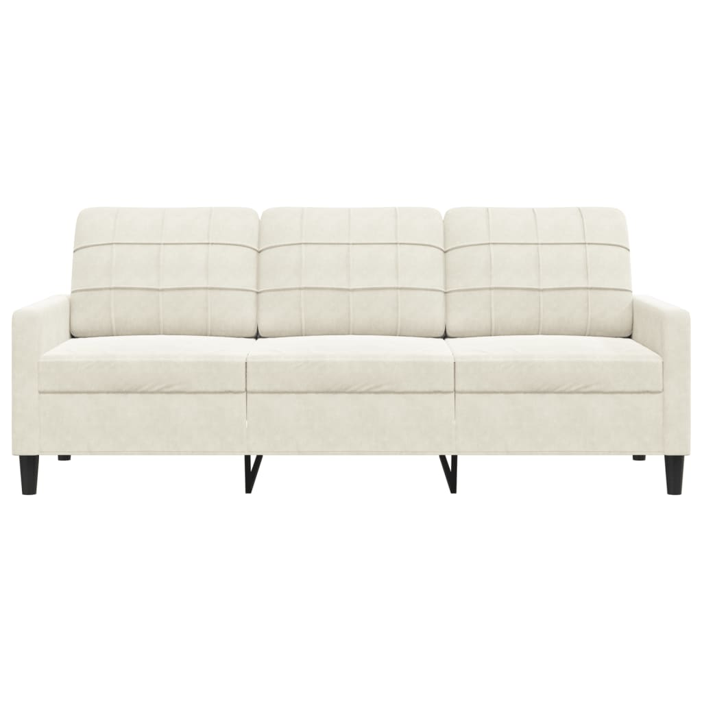 3-seater sofa cream 180 cm velvet
