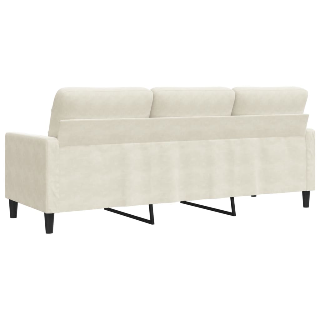 3-seater sofa cream 180 cm velvet