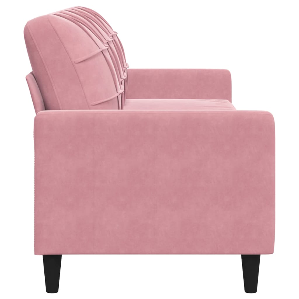 3-seater sofa pink 210 cm velvet