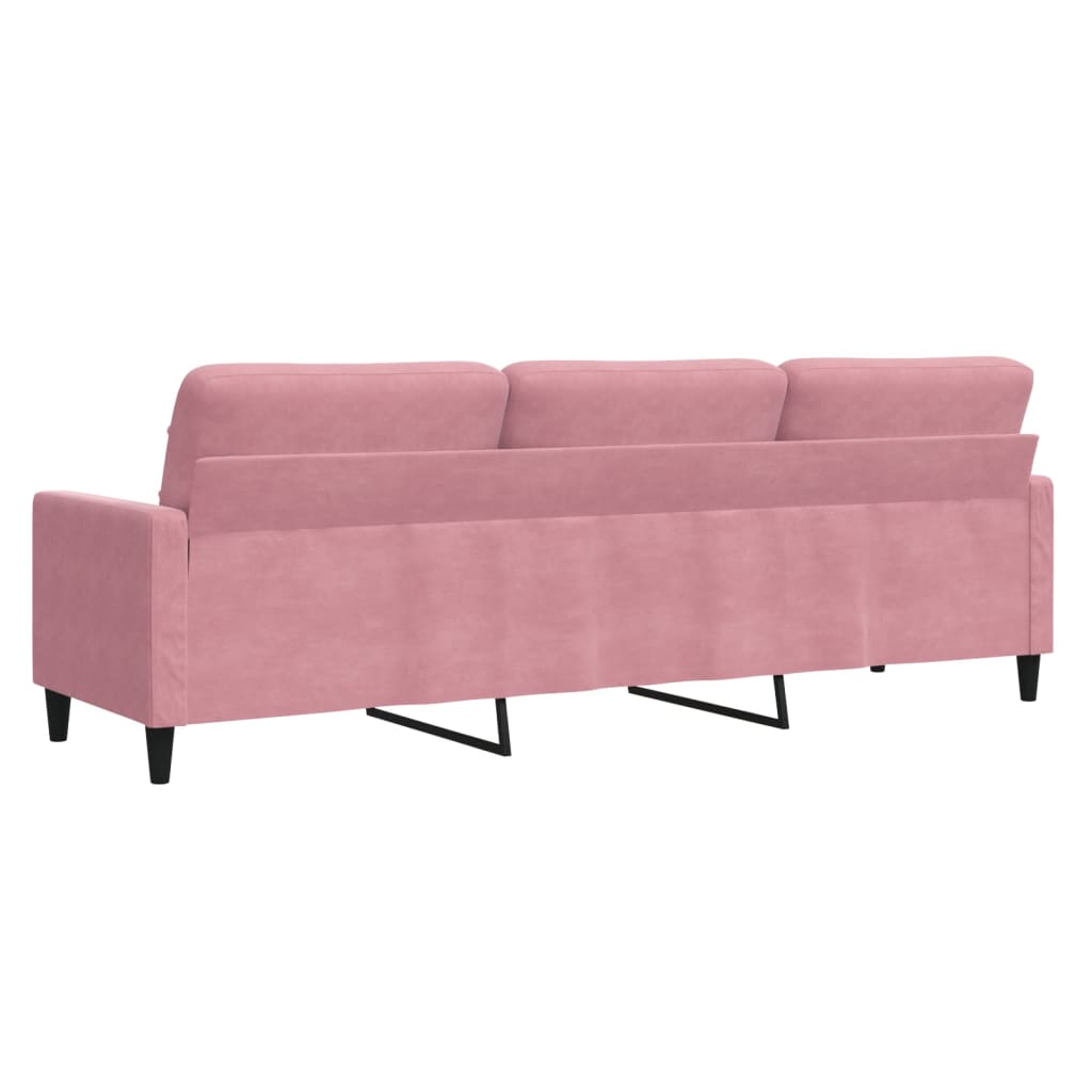 3-seater sofa pink 210 cm velvet