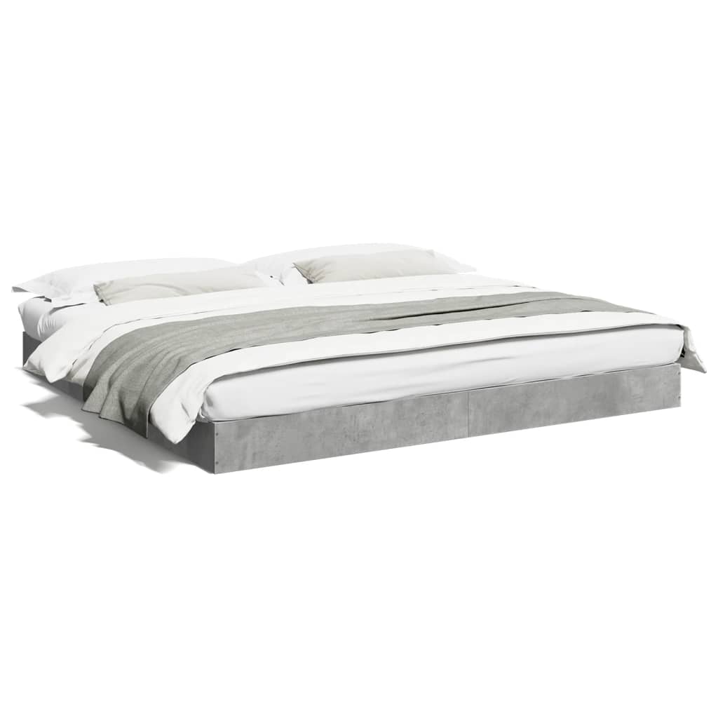 Bed frame concrete grey 180x200 cm wood material