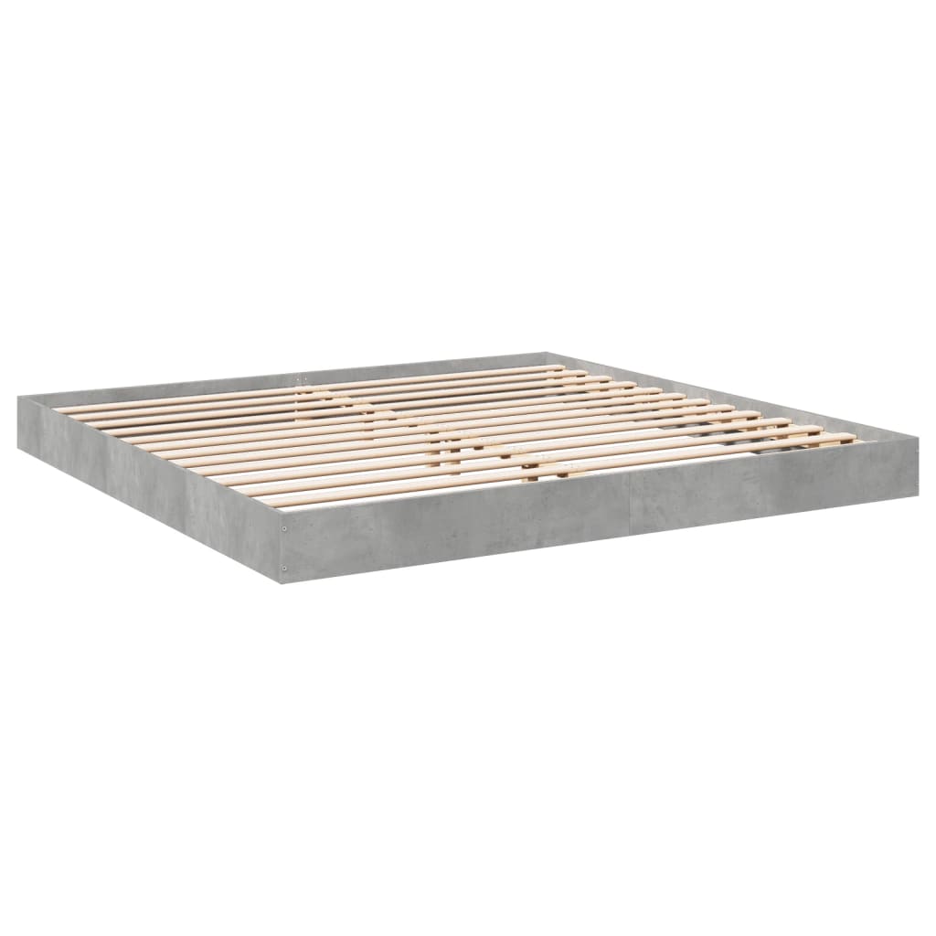 Bed frame concrete grey 180x200 cm wood material