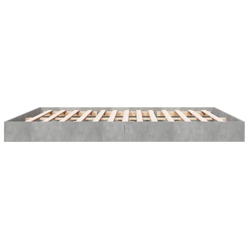 Bed frame concrete grey 180x200 cm wood material